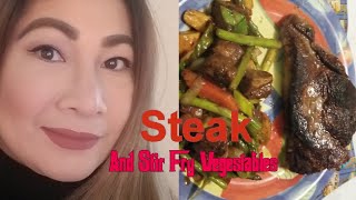 STEAK AND STIR FRY VEGESTABLES [upl. by Hogan]