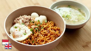 Resep INDOMIE CHILI OIL ala Singapura Fish Ball Noodle Singapore [upl. by Cleon]