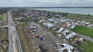 Drone video from Ohio State Highway Patrol shows tornado damage in Logan County [upl. by Dorri]