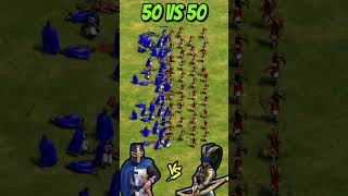 50 Elite Teutonic Knights vs 50 Elite Plumed Archers AoE2 Shorts ageofempires gaming [upl. by Pollack]