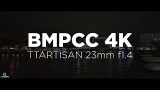 TTartisan 23mm f14 on Blackmagic Pocket 4K handheld nacht test [upl. by Rizan855]