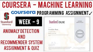 CourseraMachine Learning Week 9 Anomaly Detection and Recommender System Assignment and Quiz answer [upl. by Heins]