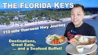 Travel The Florida Keys 113 Mile Overseas Highway Journey  Sights Eats and a Seafood Buffet [upl. by Neyr]