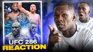 Israel Adesanya Reacts to WILD UFC 286 Pay Per View [upl. by Ylrebmik120]