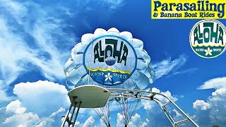 PARASAILING  NORTH MYRTLE BEACH Aloha Watersports We Swam In The Deep Water [upl. by Trygve]