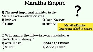 Maratha Empire  MCQS  Rise of Marathas under Shivaji [upl. by Broucek505]