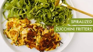 Spiralized Zucchini Fritters  Spiralizer Recipe [upl. by Aicilet]