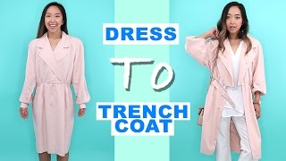 DIY Dress to Trench Coat  Thrifted Transformations Ep54 [upl. by Nwahsid686]