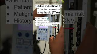 Relative indications for Total intravenous anesthesia TIVA [upl. by Emilio]