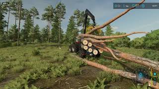 Farming Simulator 22  Logging With the crew  EP 1 [upl. by Tnarg256]