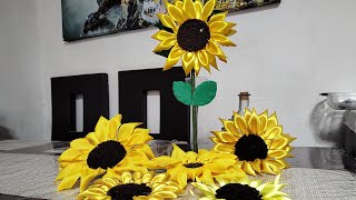 Realizando GIRASOLES Eternos de Listón y Fieltro manualidades girasoles hazlotumismo creaciones [upl. by Snilloc]