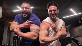 MAKİNE TALHA VS SHREDDED BROTHERS BICEPS CHALLENGE shredded [upl. by Odla]