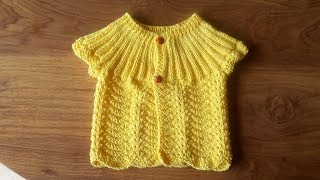 tuto tricot  tricoter une brassière bebe au point de vague n ° 3 [upl. by Juley]