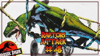 CAZADOR VS RAPTORES Jurassic Park Raptors Attack 4  CÓMIC [upl. by Alihet]