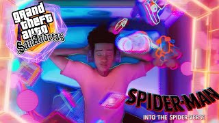 Miles Morales Suit spiderman into the spiderverse Gameplay GTA San Andreas [upl. by Entirb229]