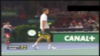 Jerzy Janowicz 242 kmh Service  ATP Masters Paris 2012 Final HD [upl. by Nylorak]