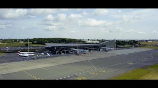 4K Aerial footage  Travaux TDZ Aéroport Lille Lesquin  LFQQ [upl. by Holbrooke535]