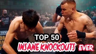 Top 50 Insane One Punch amp Head kick Knockouts  MMA  Kick Boxing  Muay Thai Bareknuckle [upl. by Strenta767]