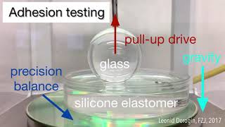 Adhesion testing polydimethylsiloxane silicone elastomer against glass [upl. by Euqinemod847]