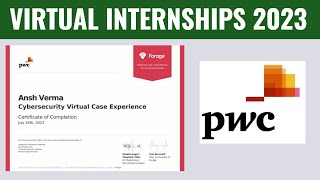 PwC Internship 2023  Virtual internship with certificates  Free online Internships  Cybersecurity [upl. by Ettenig]