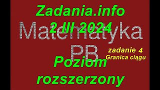 Matura z matematyki Zadania info zadanie 4 poziom rozszerzony 2 marca 2024 Granica ciągu [upl. by Nylissej]