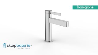 Hansgrohe Finoris Bateria umywalkowa z korkiem klik klak Chrom Czarny Biały  SklepBateriepl [upl. by Aitak916]