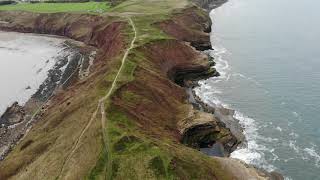 Filey Brigg by Drone 4K North Yorkshire [upl. by Derfiniw]