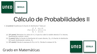 Descomposición de una función de distribución  Cálculo de Probabilidades II  UNED [upl. by Crescen]