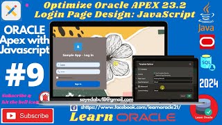 Optimize Oracle APEX 232 Login Page Design StepbyStep JavaScript Tutorial [upl. by Stauder]