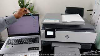 HP OFFICEJET 8014 LEARN HOW TO CONNECT PRINTER WITH USB  SCAN YOUR DOCUMENT TO PC SHARE TO EMAIL [upl. by Ardnuahsal]