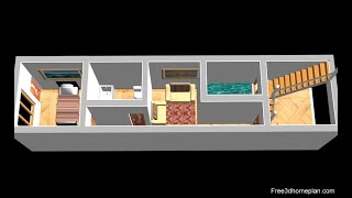 10x50 Small House design Plan II 10x50 Ghar Ka Naksha II 500 ft house plan II 10 By 50 House Design [upl. by Cowles]