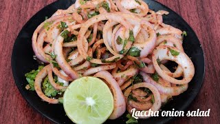 laccha onion salad  dhaba style laccha pyaz recipe masala pyaz  chatpata onion salad [upl. by Latea]