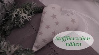 DIY  Stoffherzchen nähen  Anleitung [upl. by Norraf]