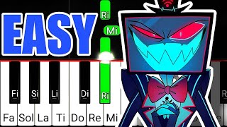 Stayed Gone  Hazbin Hotel  EASY Piano Tutorial [upl. by Madelon]