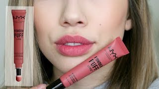 NYX Powder Puff Lippie  Review and Swatches [upl. by Aratahs]