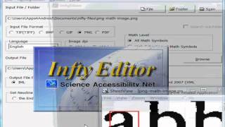 InftyReader Automatically Converting a PNG Math Image to LaTeX [upl. by Linetta]