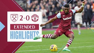 Extended Highlights  Big Christmas Win At Home  West Ham 20 Manchester United  Premier League [upl. by Radloff]