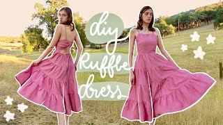 DIY Tiered Ruffle Dress  Step by Step Sundress Tutorial [upl. by Whitehouse]