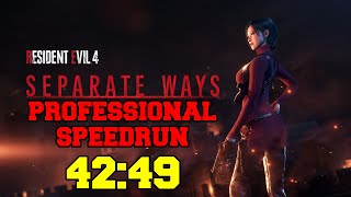 Resident Evil 4 Remake Separate Ways Professional Speedrun 4249 [upl. by Malliw]