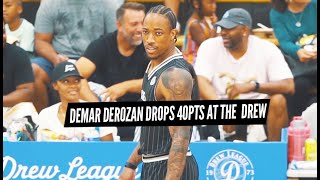 DeMar DeRozan Goes Off For 40Pts At First Drew League Game [upl. by Ennaitak763]