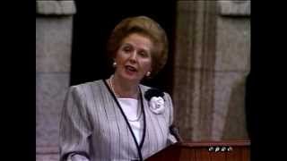 Margaret Thatcher addresses Canadian Parliament 1988 [upl. by Judah]