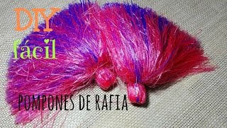 Pompones de Rafia  DIY Fácil [upl. by Osei]