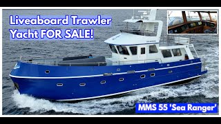 THIS Is Hull 1 Of A NEW Steel Liveaboard Trawler Yacht And She Is For Sale  YACHT TOUR [upl. by Jaffe]