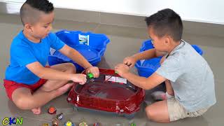 CKN Toys playing with the new Beyblade Slingshock [upl. by Combes]