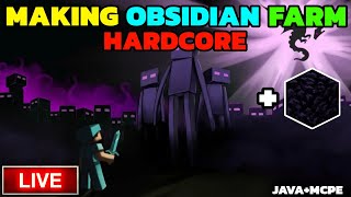 Making Obsidian Farm For Gold in Hardcore Minecraft Live [upl. by Saucy825]