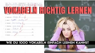 Vokabeln richtig lernen  Wie du 1000 Vokabeln einfach lernen kannst [upl. by Mannie116]