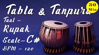 C Scale Tabla amp Tanpura  Taal  Rupak 7  BPM  120 [upl. by Carolle]