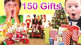 🎄150 Gifts Opening Christmas Presents Christmas Morning 2016🎄DavidsTV [upl. by Aramot]