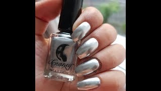 Silver Metallic Nail Polish Mirror Effect With Base Coat [upl. by Yrogreg]