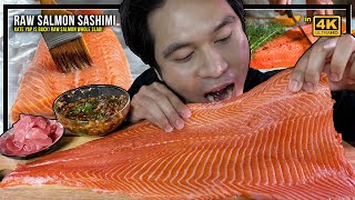 lamanya tak makan RAW WHOLE SALMON SASHIMI macam ni Mukbang Malaysia [upl. by Nreval]